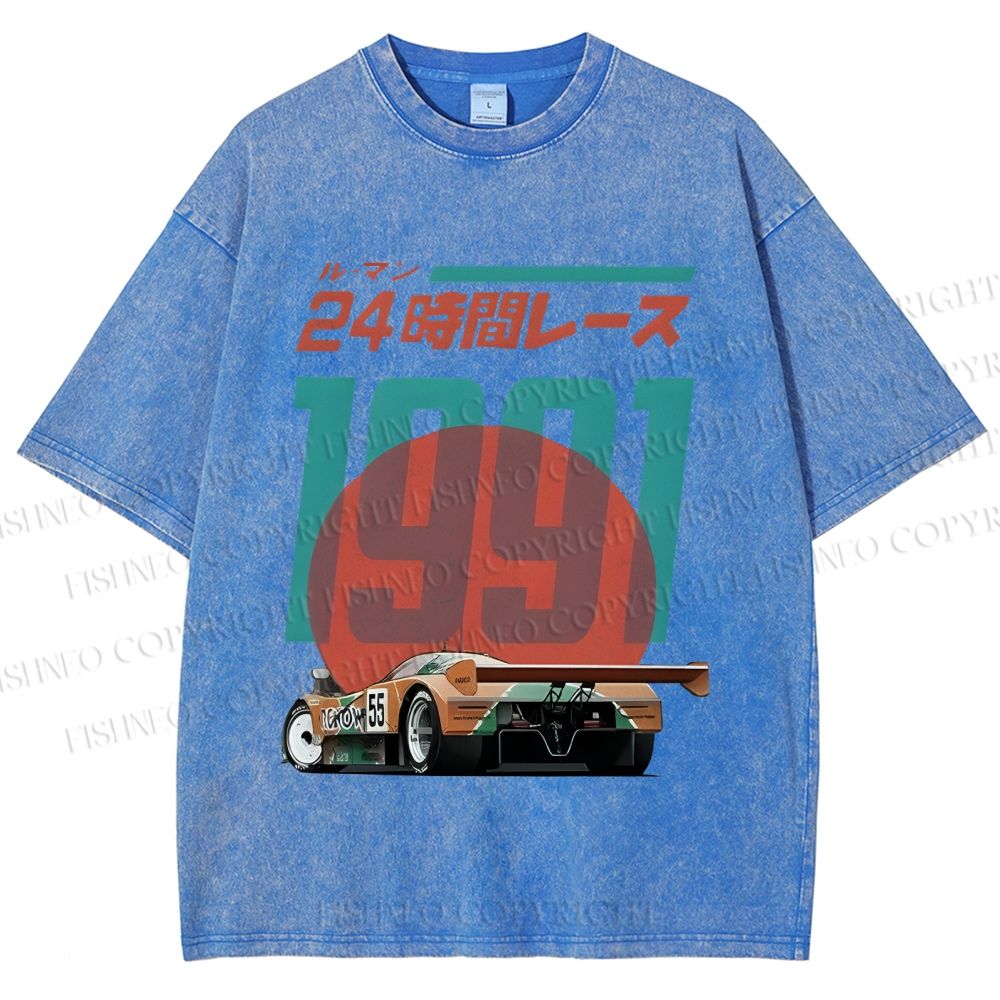 Unisex Time Printed Washed Tee