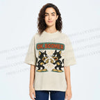 Unisex Boomer Cat Printed Washed Tee