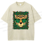 Unisex Leopard Printed Washed Tee