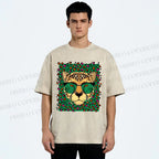 Unisex Leopard Printed Washed Tee