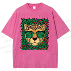 Unisex Leopard Printed Washed Tee