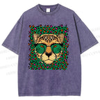 Unisex Leopard Printed Washed Tee
