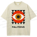 Unisex Geometric Eyes Printed Washed Tee