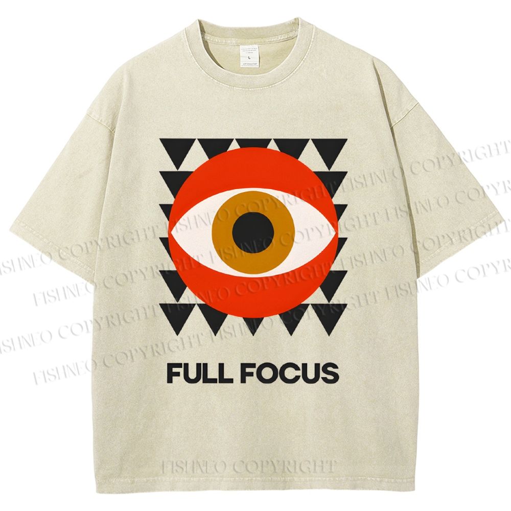 Unisex Geometric Eyes Printed Washed Tee