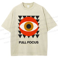 Unisex Geometric Eyes Printed Washed Tee