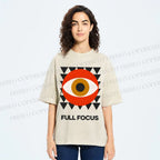 Unisex Geometric Eyes Printed Washed Tee