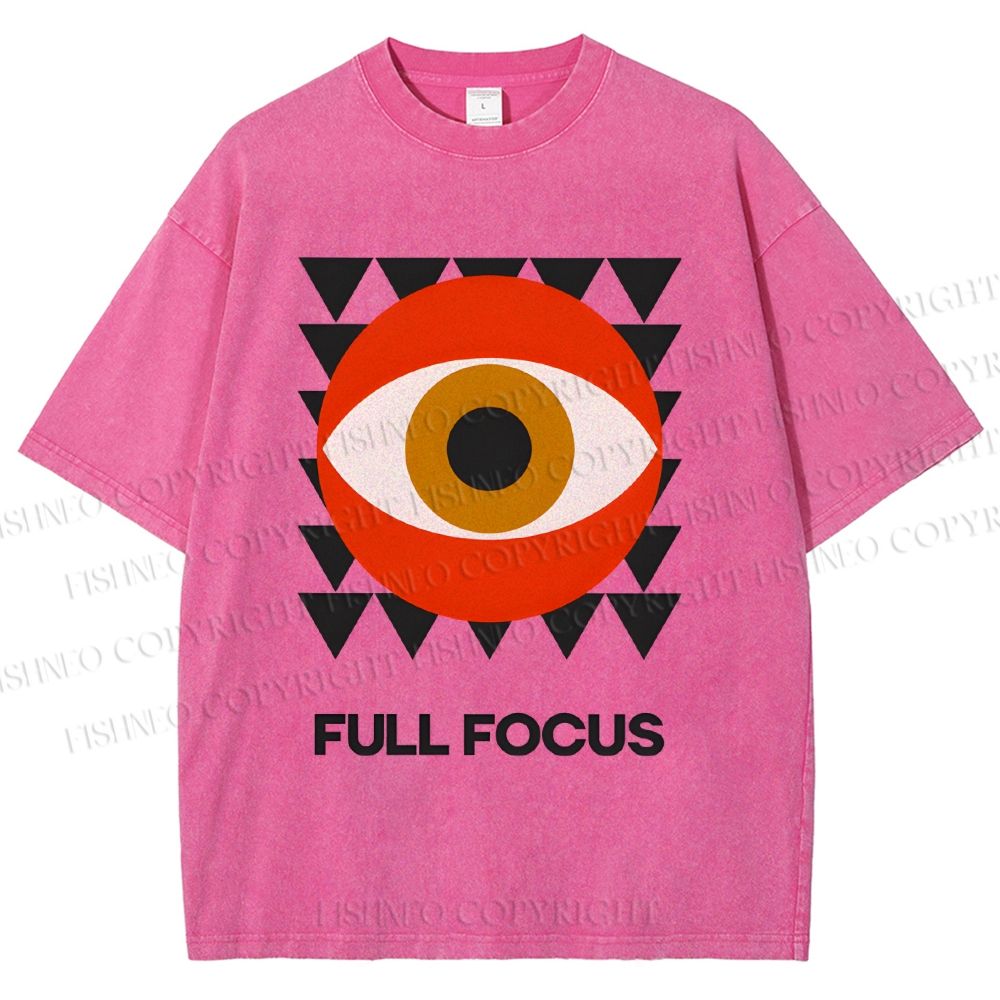 Unisex Geometric Eyes Printed Washed Tee