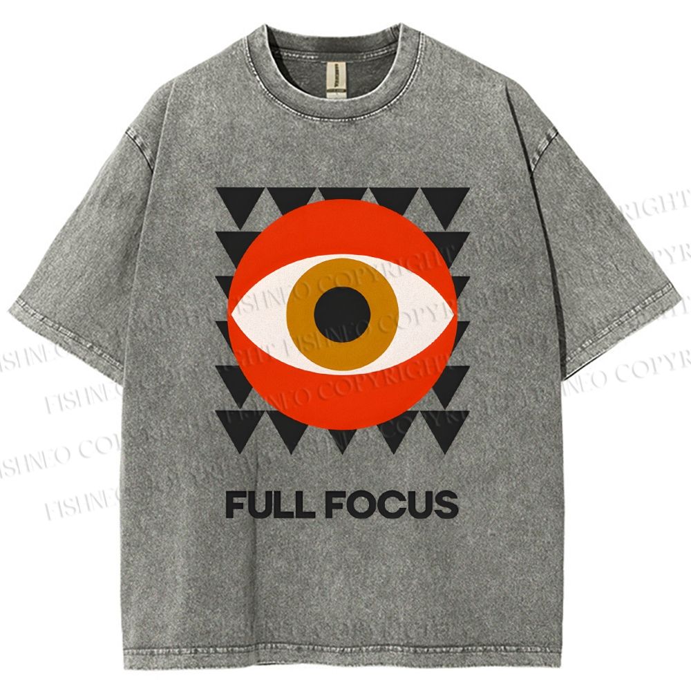 Unisex Geometric Eyes Printed Washed Tee