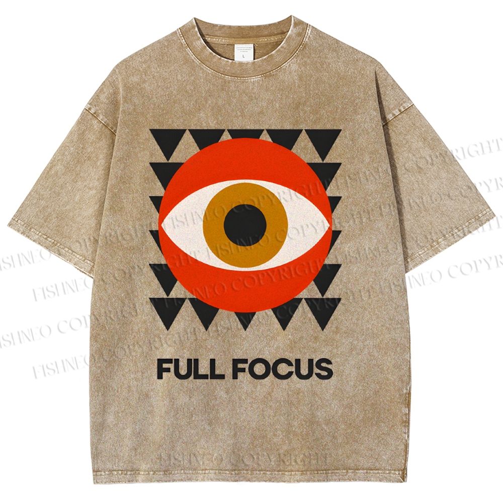 Unisex Geometric Eyes Printed Washed Tee