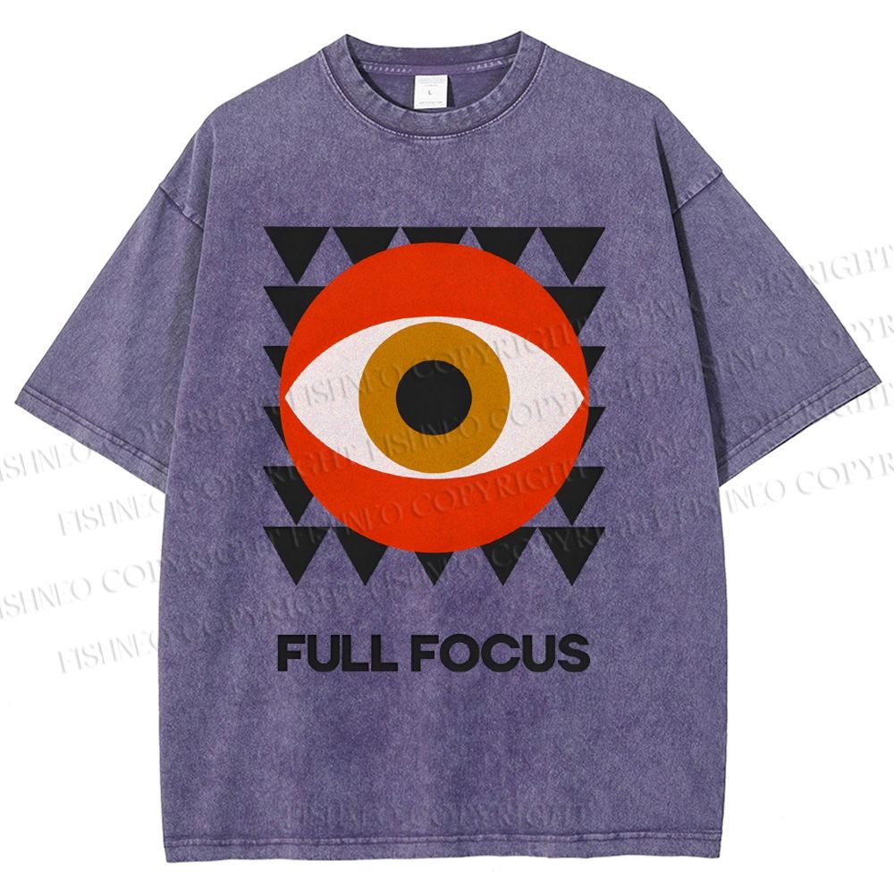 Unisex Geometric Eyes Printed Washed Tee