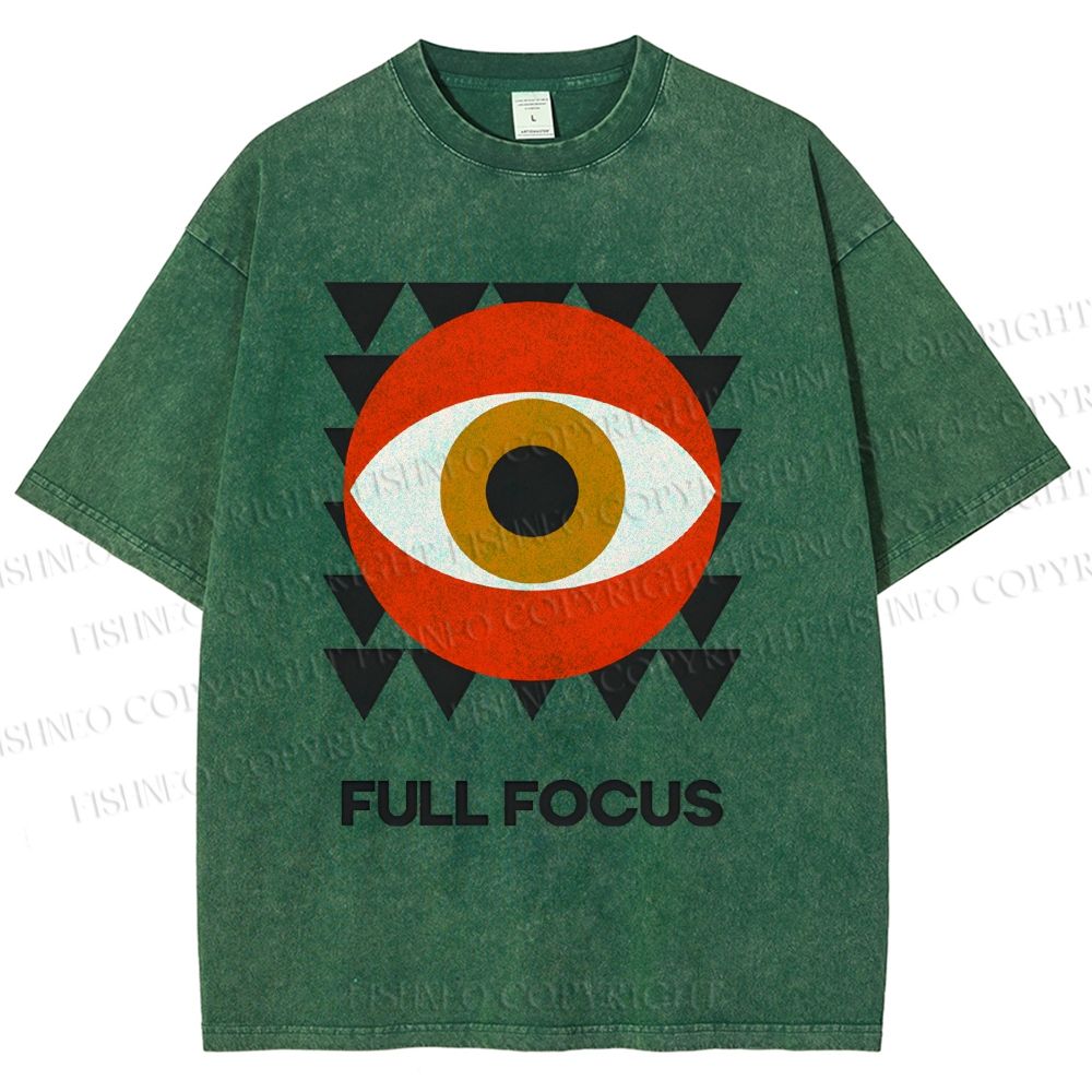 Unisex Geometric Eyes Printed Washed Tee