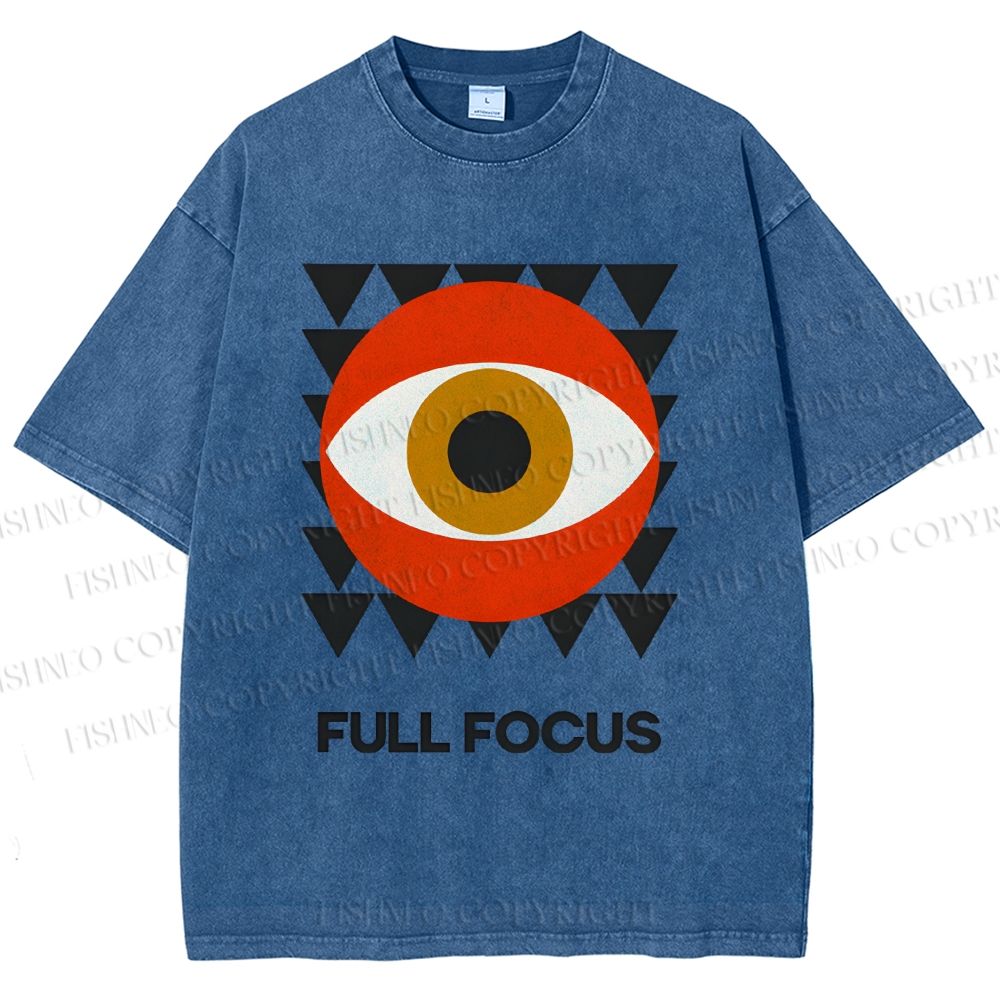 Unisex Geometric Eyes Printed Washed Tee