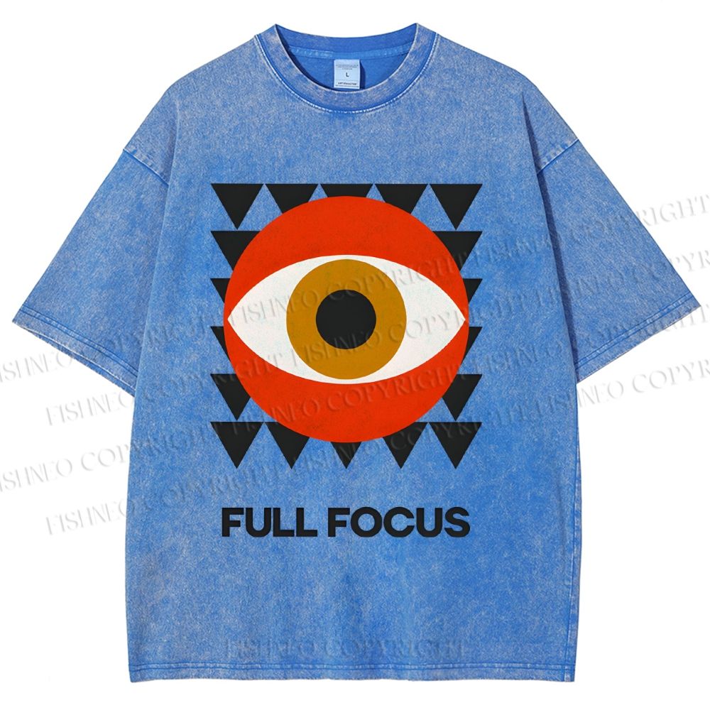 Unisex Geometric Eyes Printed Washed Tee