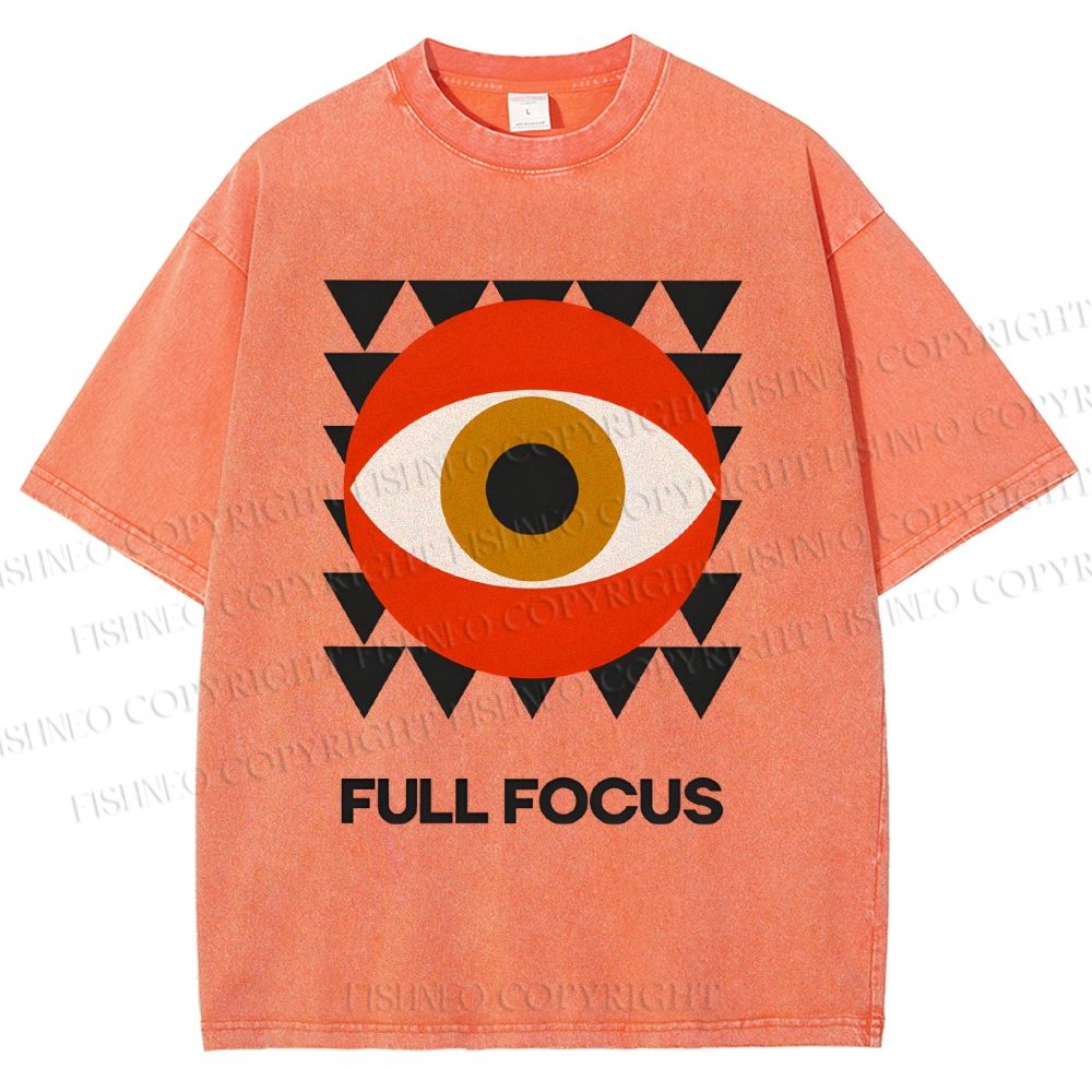 Unisex Geometric Eyes Printed Washed Tee