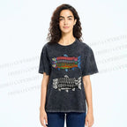 Unisex Colorful Black And White Fish Printed Washed Tee