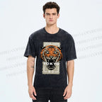 Unisex Tokyo Tiger Printed Washed Tee