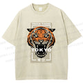 Unisex Tokyo Tiger Printed Washed Tee