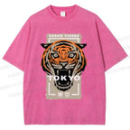 Unisex Tokyo Tiger Printed Washed Tee