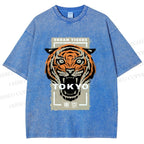 Unisex Tokyo Tiger Printed Washed Tee