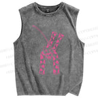Unisex Leopard Panther Printed Washed Tank Top