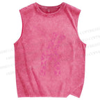 Unisex Leopard Panther Printed Washed Tank Top