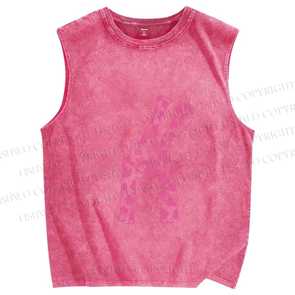 Unisex Leopard Panther Printed Washed Tank Top