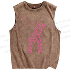 Unisex Leopard Panther Printed Washed Tank Top