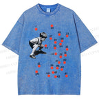 Unisex Vintage Boy Dots Printed Washed Tee