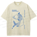 Unisex Fish Girl Printed Washed Tee