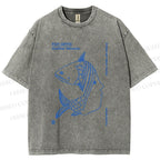 Unisex Fish Girl Printed Washed Tee