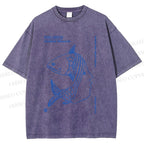 Unisex Fish Girl Printed Washed Tee