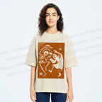 Unisex Vintage Halloween Ghost Skull Printed Washed Tee