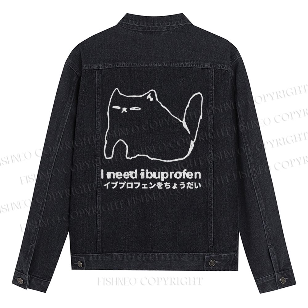 I need ibuprofen Cat Vintage Denim Jacket