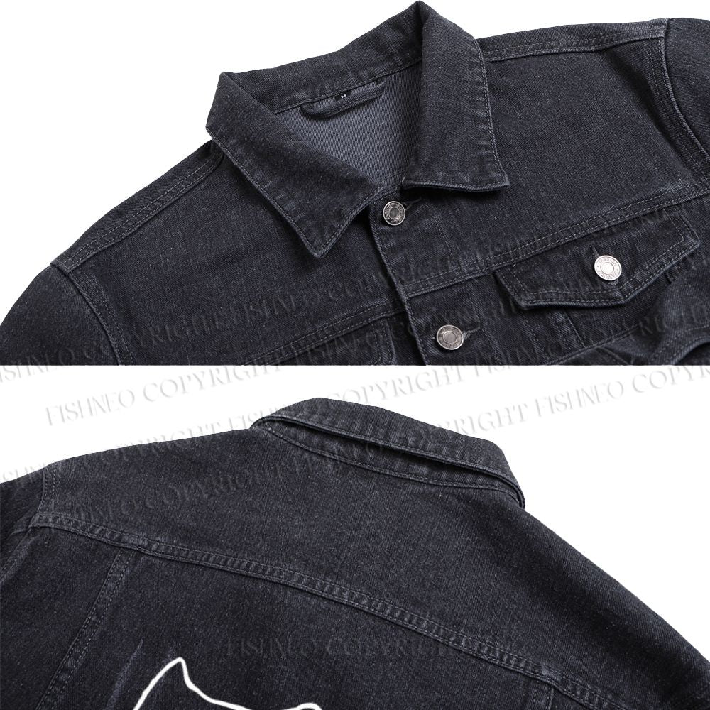 I need ibuprofen Cat Vintage Denim Jacket