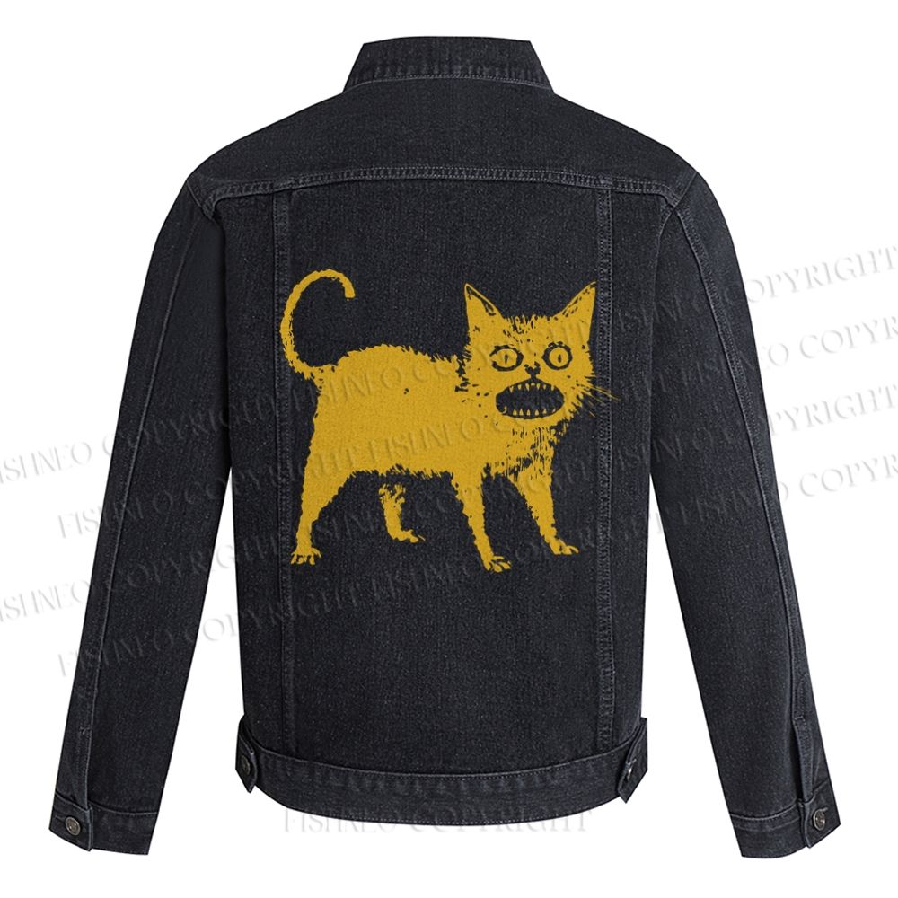 Horrible Japanese Cat Vintage Denim Jacket