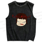 Unisex Yoshitomo Nara Printed Washed Tank Top