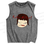 Unisex Yoshitomo Nara Printed Washed Tank Top