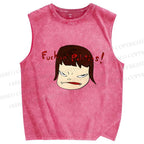 Unisex Yoshitomo Nara Printed Washed Tank Top