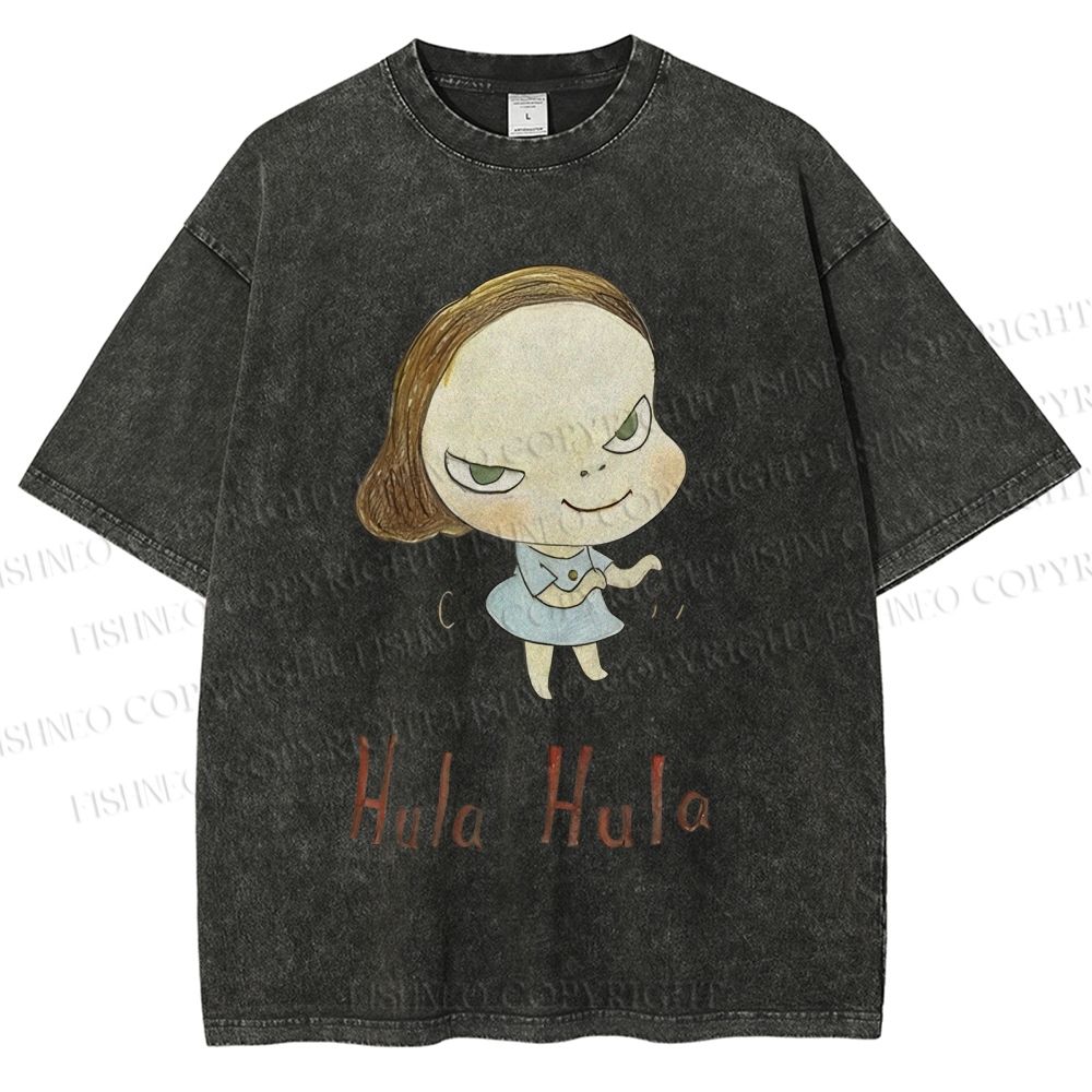 Unisex Yoshitomo Nara Printed Washed Tee