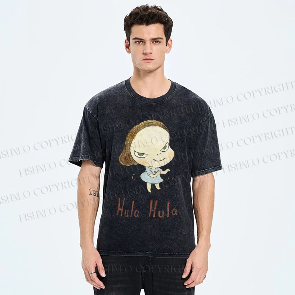 Unisex Yoshitomo Nara Printed Washed Tee