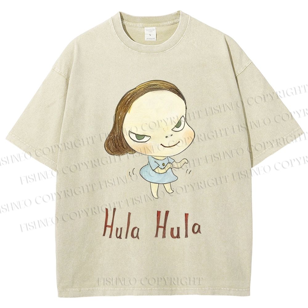 Unisex Yoshitomo Nara Printed Washed Tee