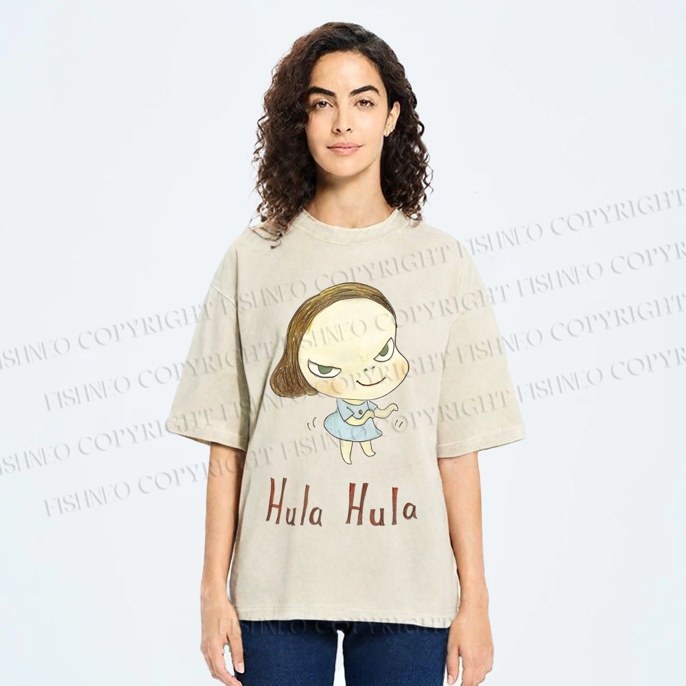 Unisex Yoshitomo Nara Printed Washed Tee