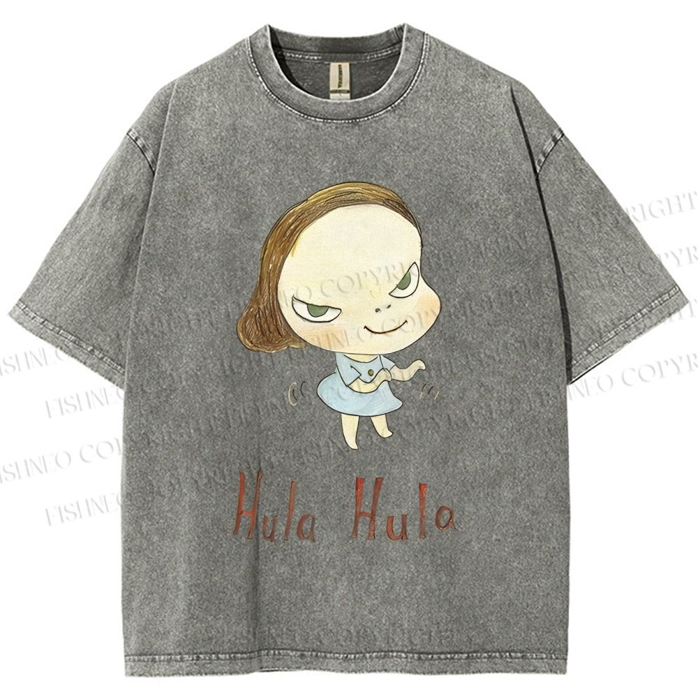 Unisex Yoshitomo Nara Printed Washed Tee