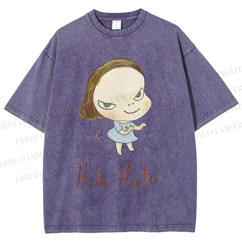 Unisex Yoshitomo Nara Printed Washed Tee