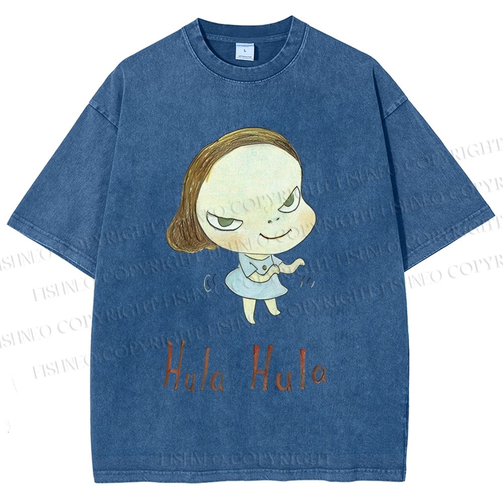 Unisex Yoshitomo Nara Printed Washed Tee