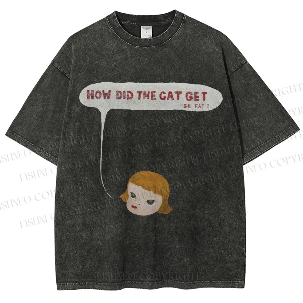 Unisex Yoshitomo Nara Printed Washed Tee