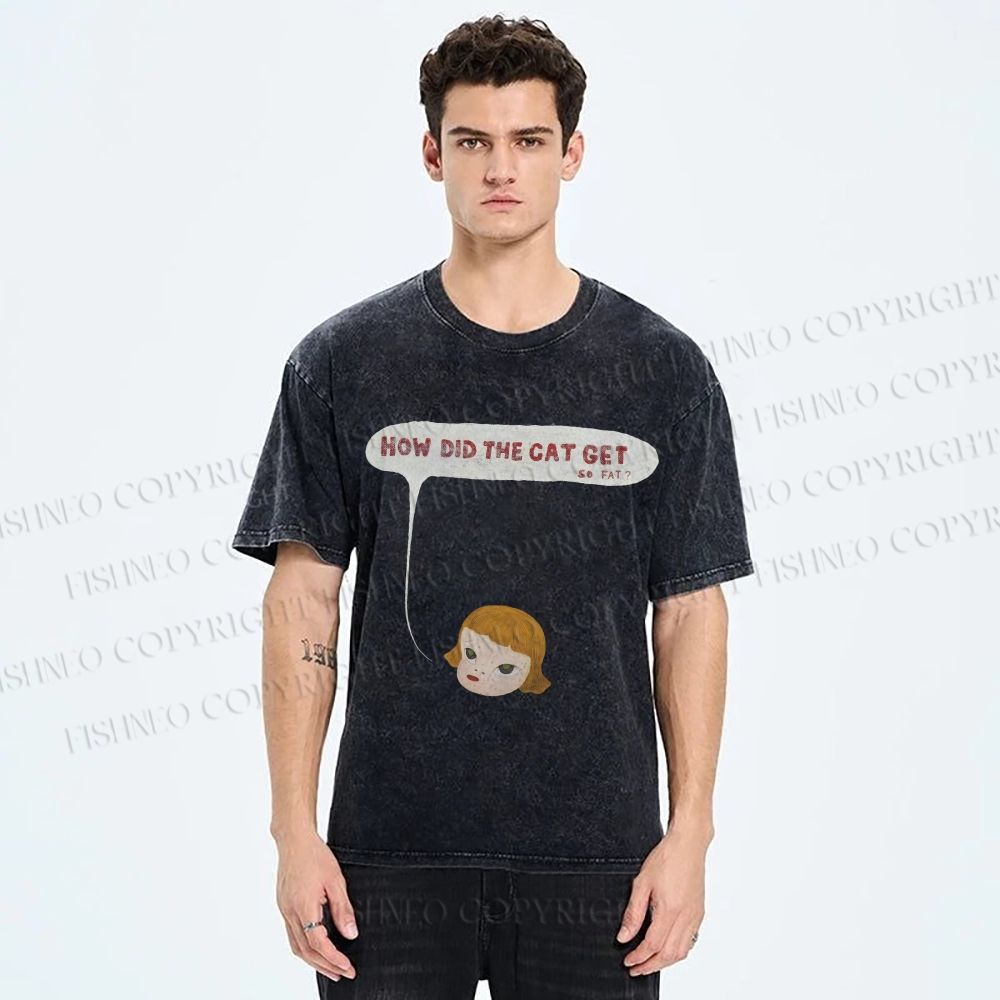 Unisex Yoshitomo Nara Printed Washed Tee