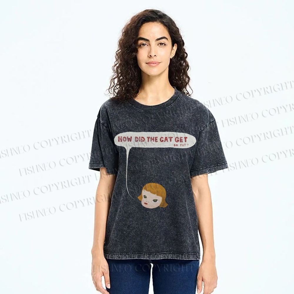 Unisex Yoshitomo Nara Printed Washed Tee