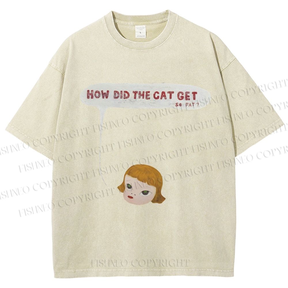 Unisex Yoshitomo Nara Printed Washed Tee