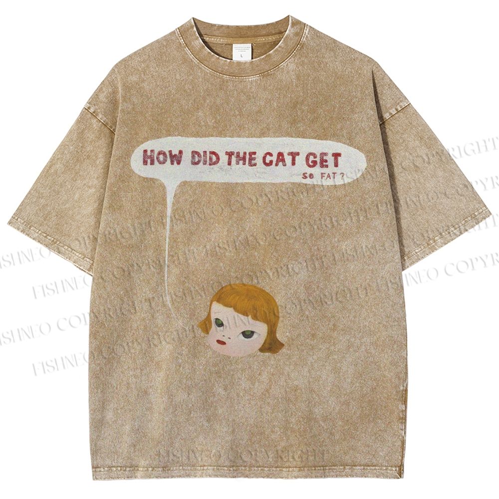 Unisex Yoshitomo Nara Printed Washed Tee